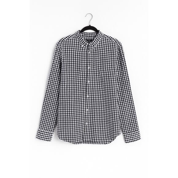 NWT J. Crew Men's FLAW Slim Untucked Flex Button Down Shirt Gingham Blue White L - Picture 1 of 13